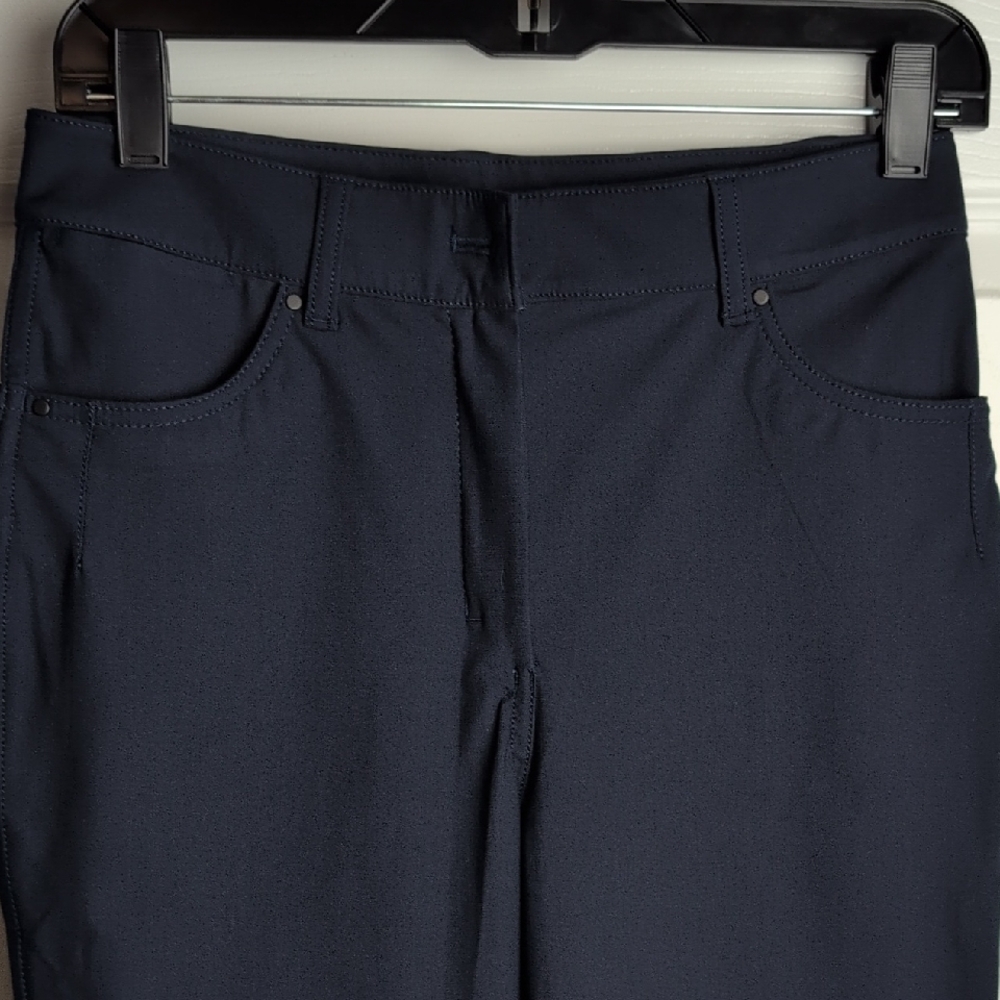 Lululemon Navy Straight Leg City Sleek 5 Pocket Wide-Leg Pant sz 6 fits like a 4 - Picture 11 of 13
